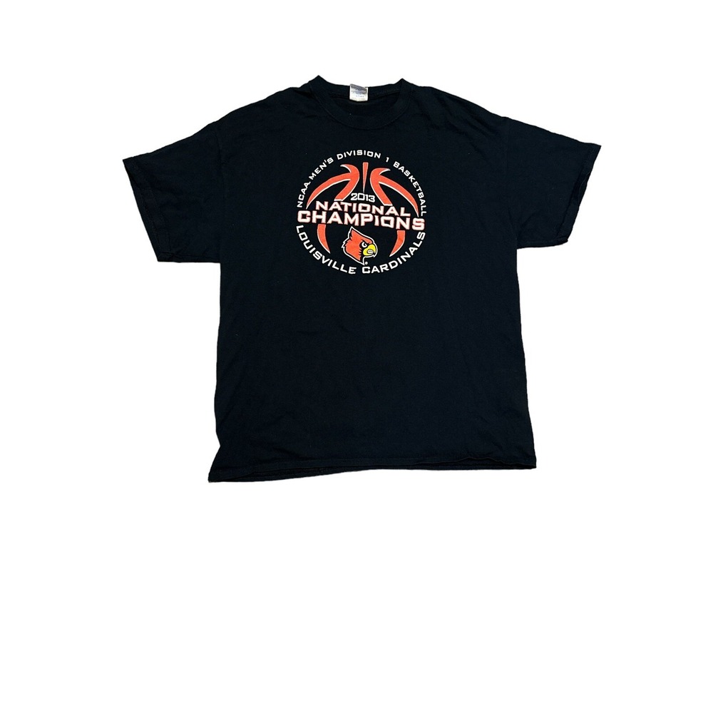 Vintage 2013 University Of Louisville NCAA Mens Division 1 Basketball Bla Tshirt